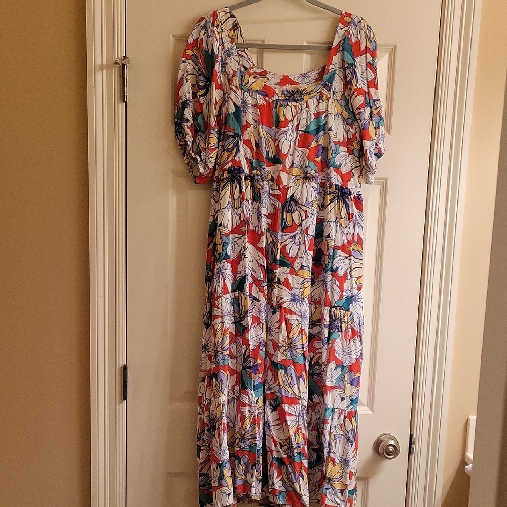 Floral Multicolor Women's Dress